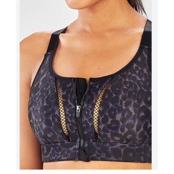 Fabletics Sports Bra Women L Large Multi Zoe High Impact Front Zip Crossback - Picture 12 of 13
